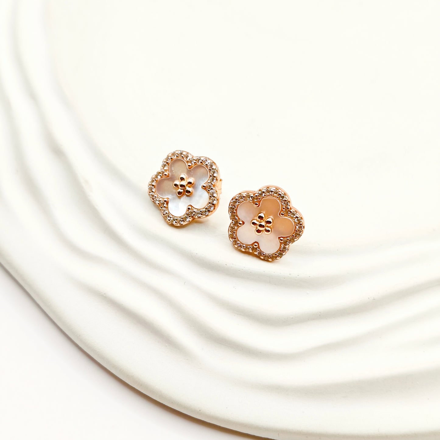 Flora Rosegold Plated Jewellery Set 925 silver