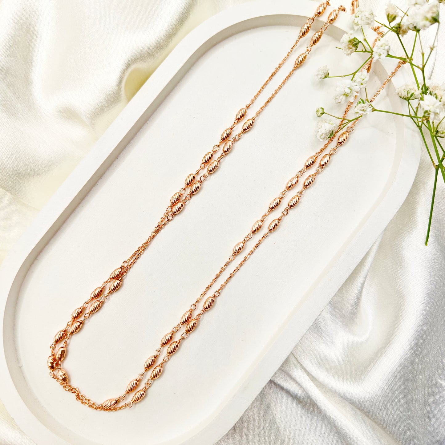 Emmie Layered Chain Rosegold Plated 925 Silver