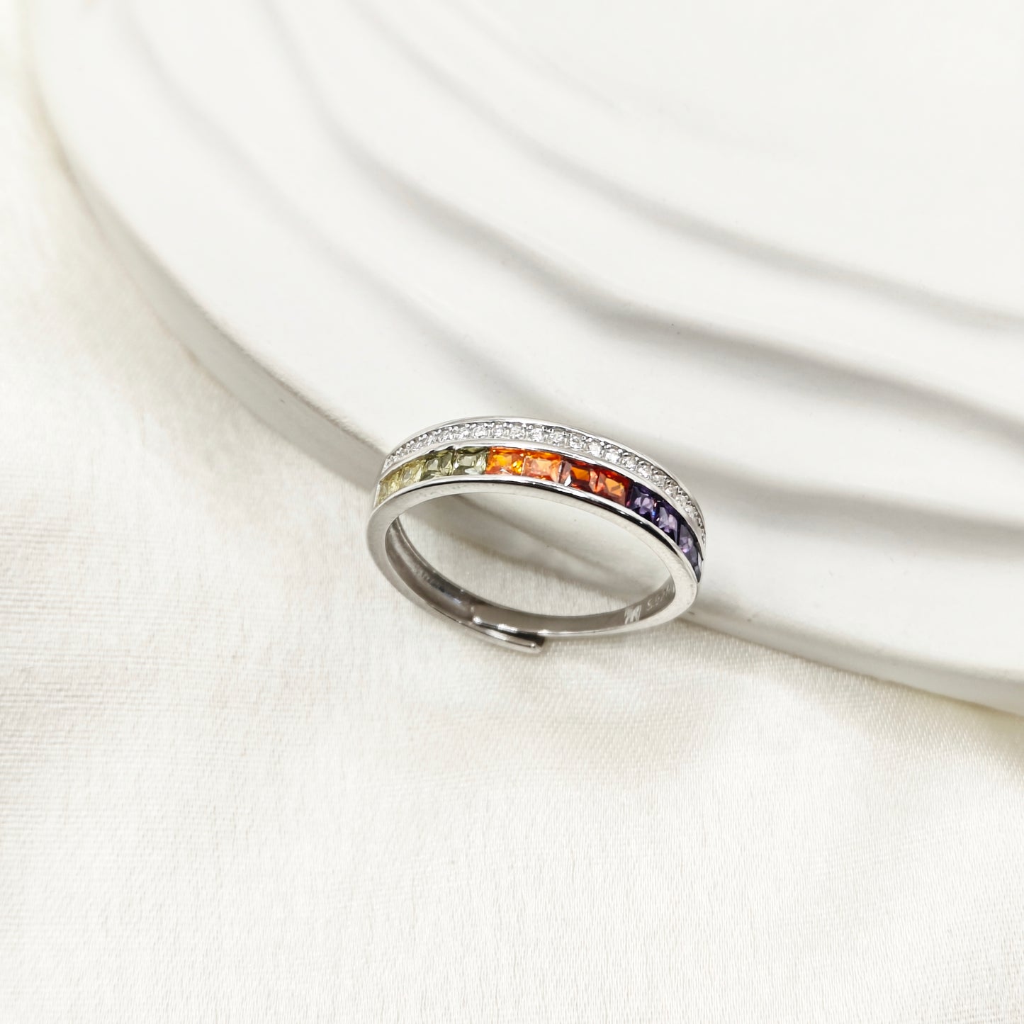 Rainbow Band Ring 925 Silver