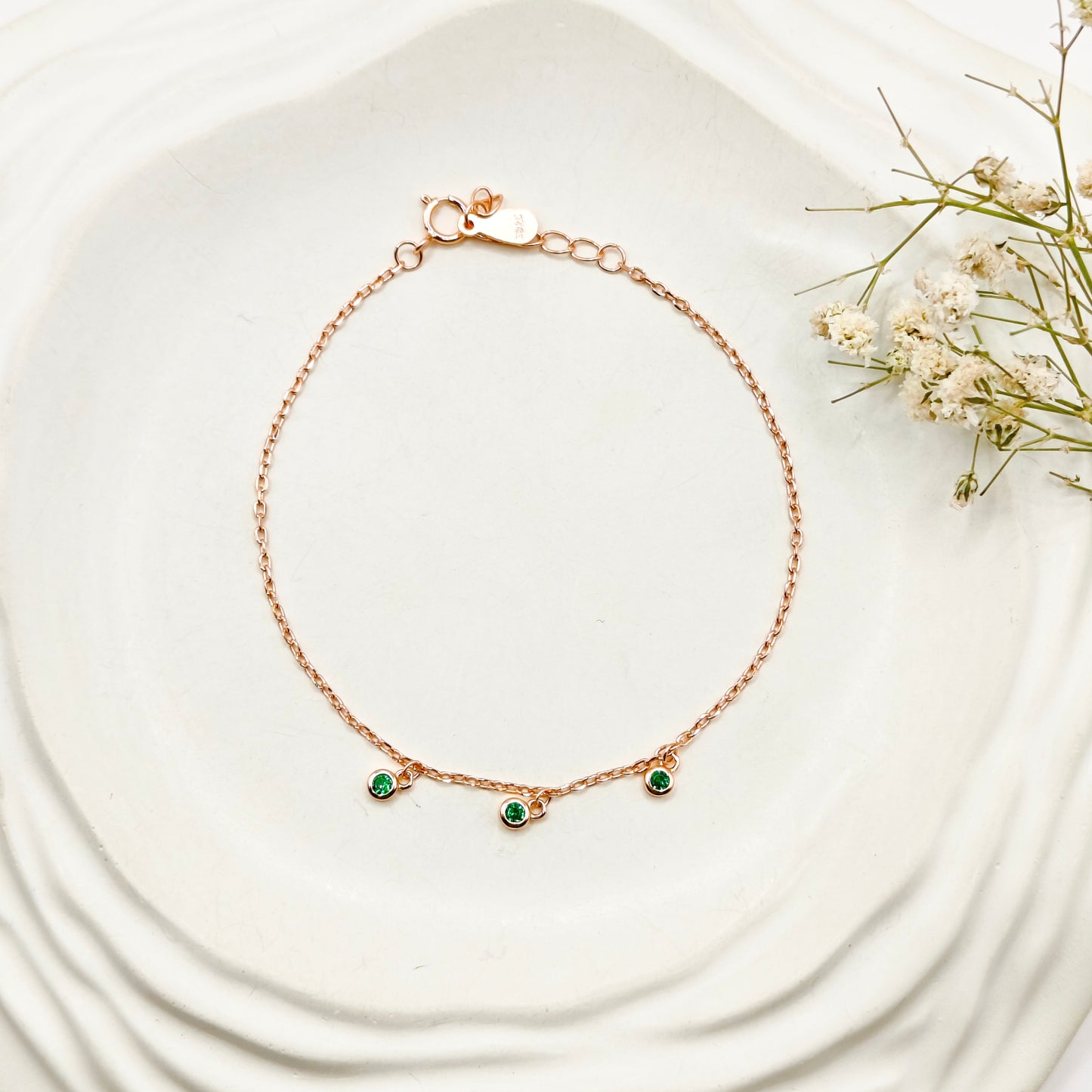 Demure Charm Rosegold Plated Bracelet 925 Silver