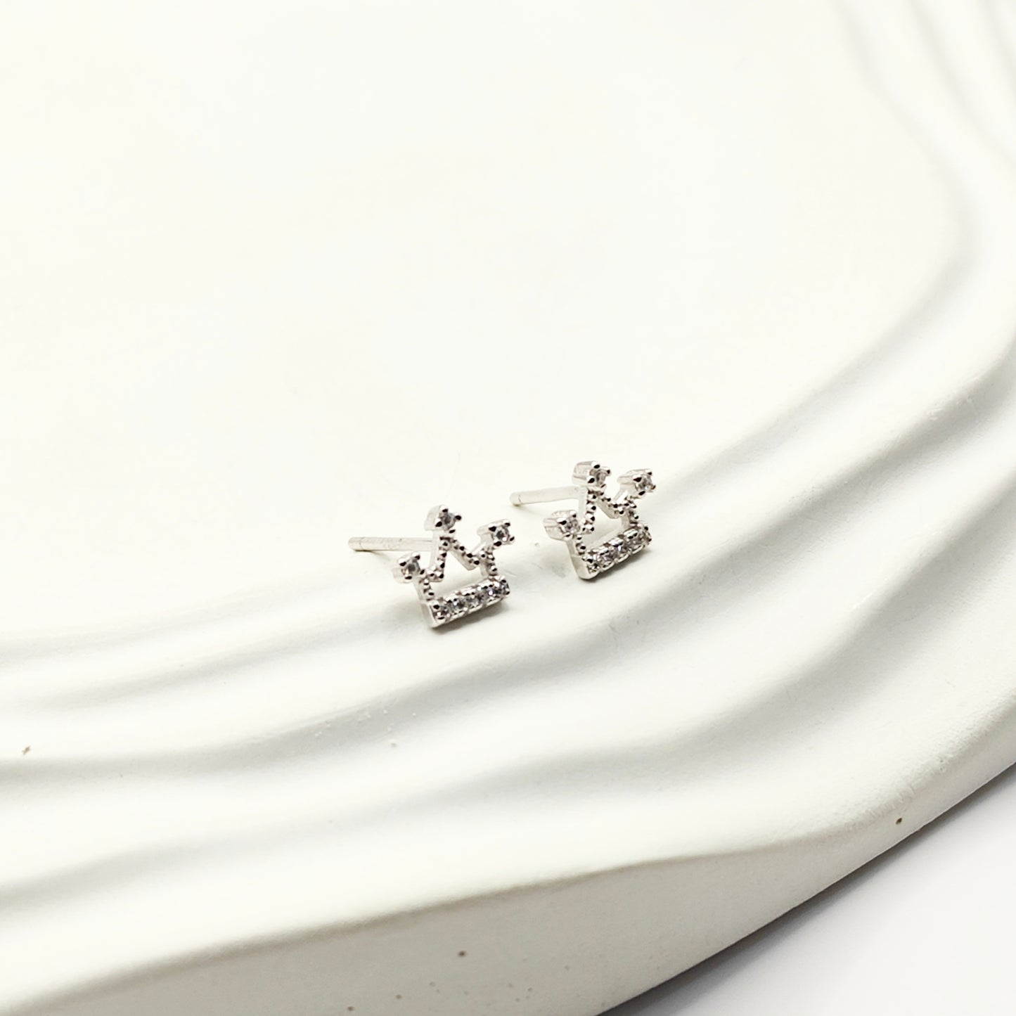 White Crown Earring 925 Silver