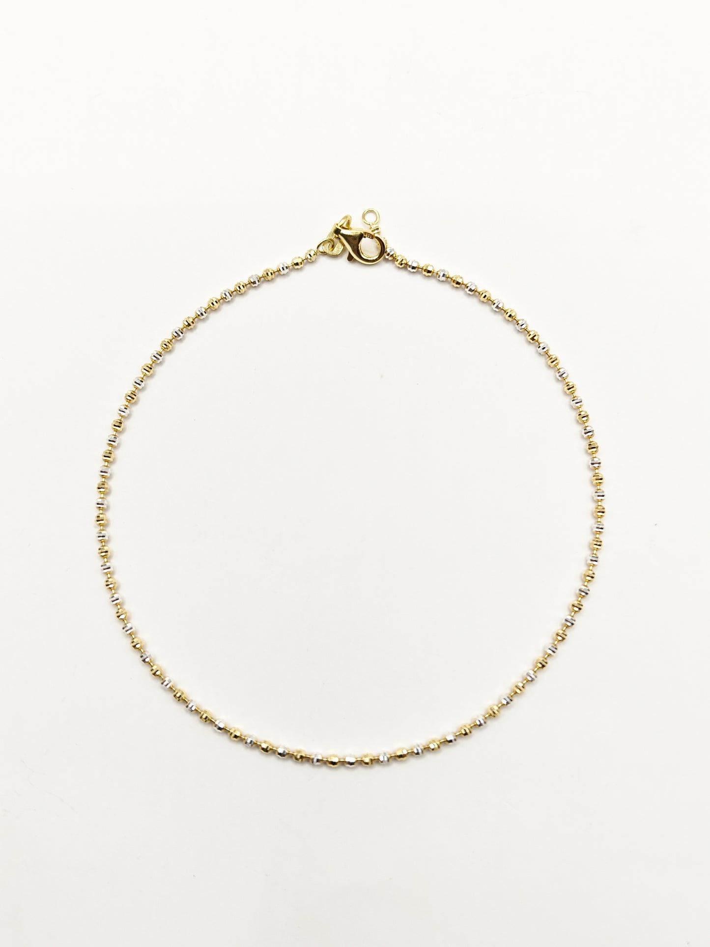 Ball Two-Tone Gold and Silver Anklet 925 Silver