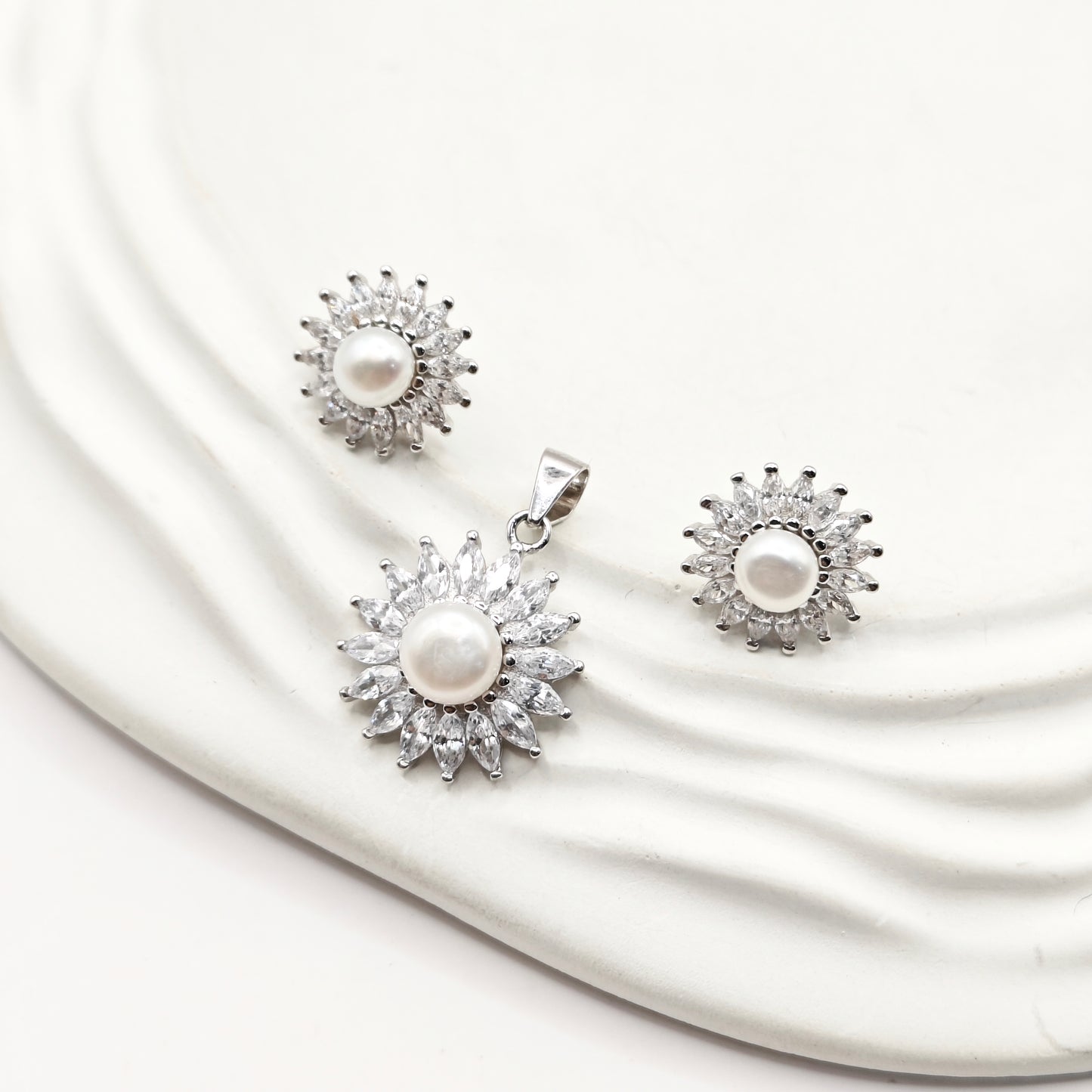 Pearl Jewellery Set 925 Silver