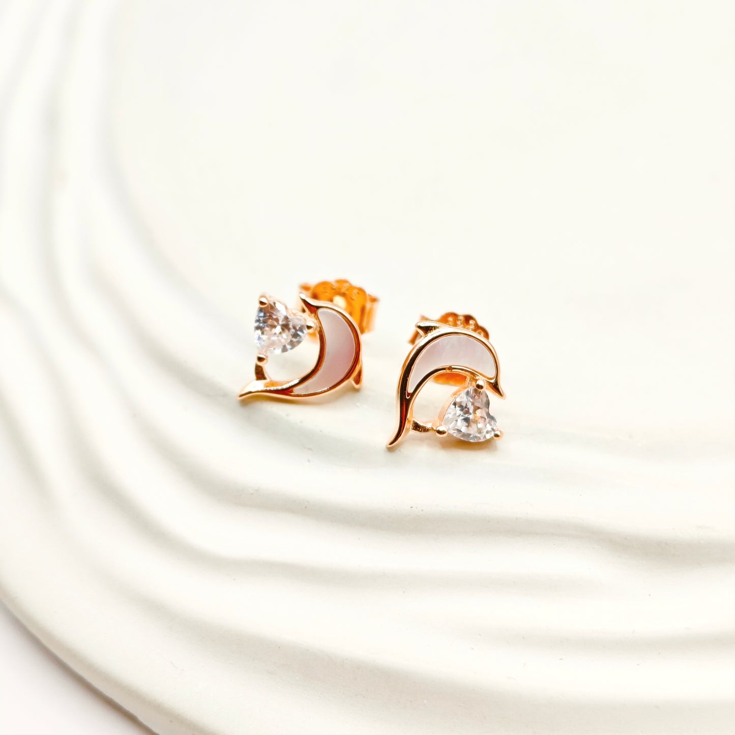 Dolphin Rosegold Plated Jewellery Set 925 silver