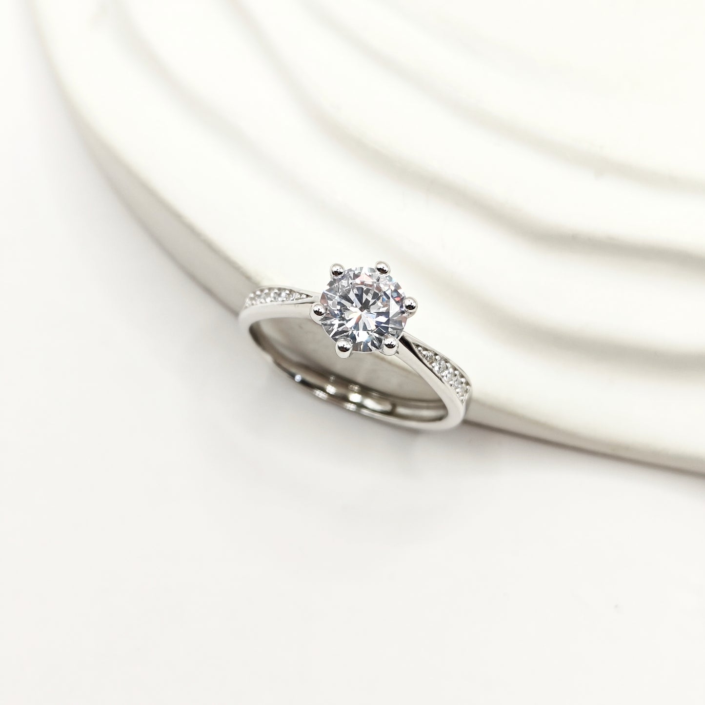 Solitiare Diamond Ring 925 Silver