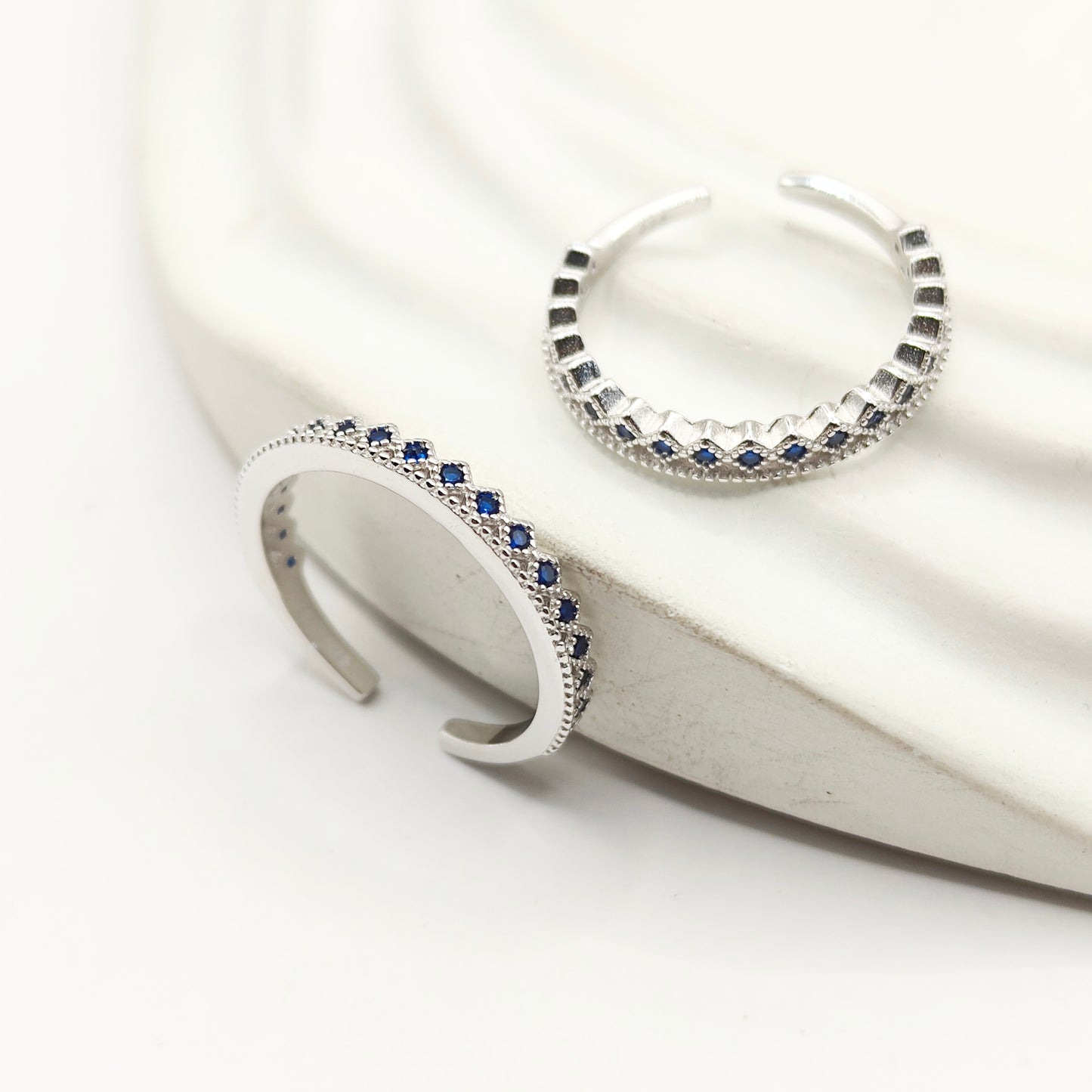 Sapphire Crown Toering 925 Silver