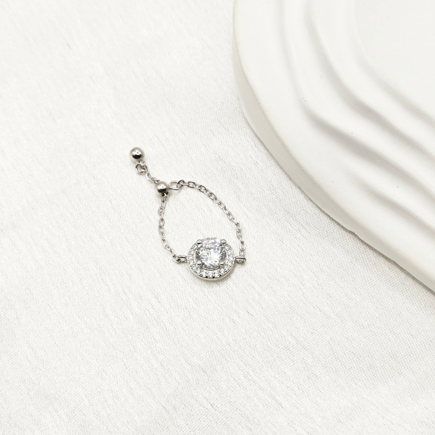 Halo Chain Ring 925 Silver