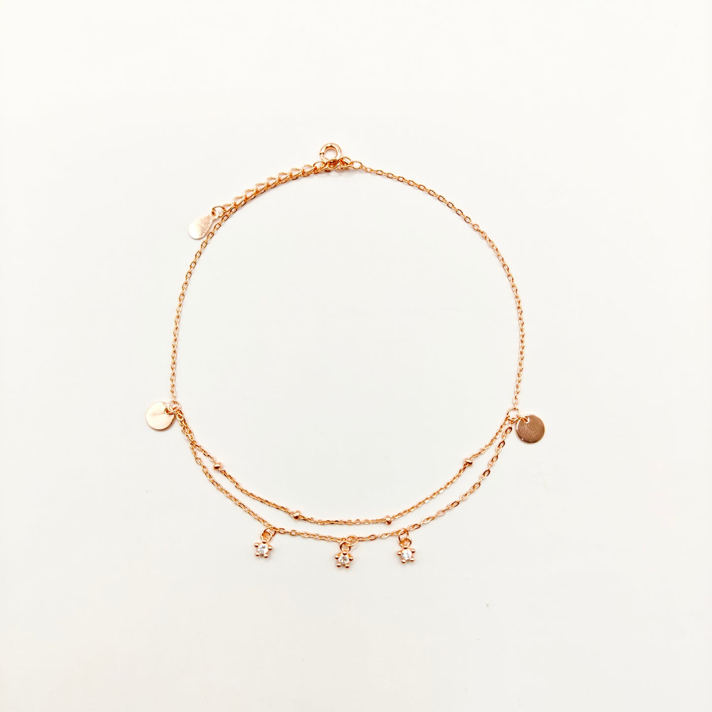 Zoe Anklet Rosegold Plated 925 Silver