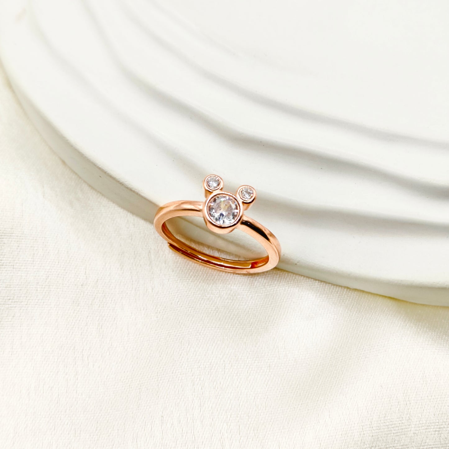 Mickey Mouse Ring Rosegold Plated 925 Silver