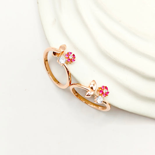 Flora Rosegold Plated Toering 925 Silver