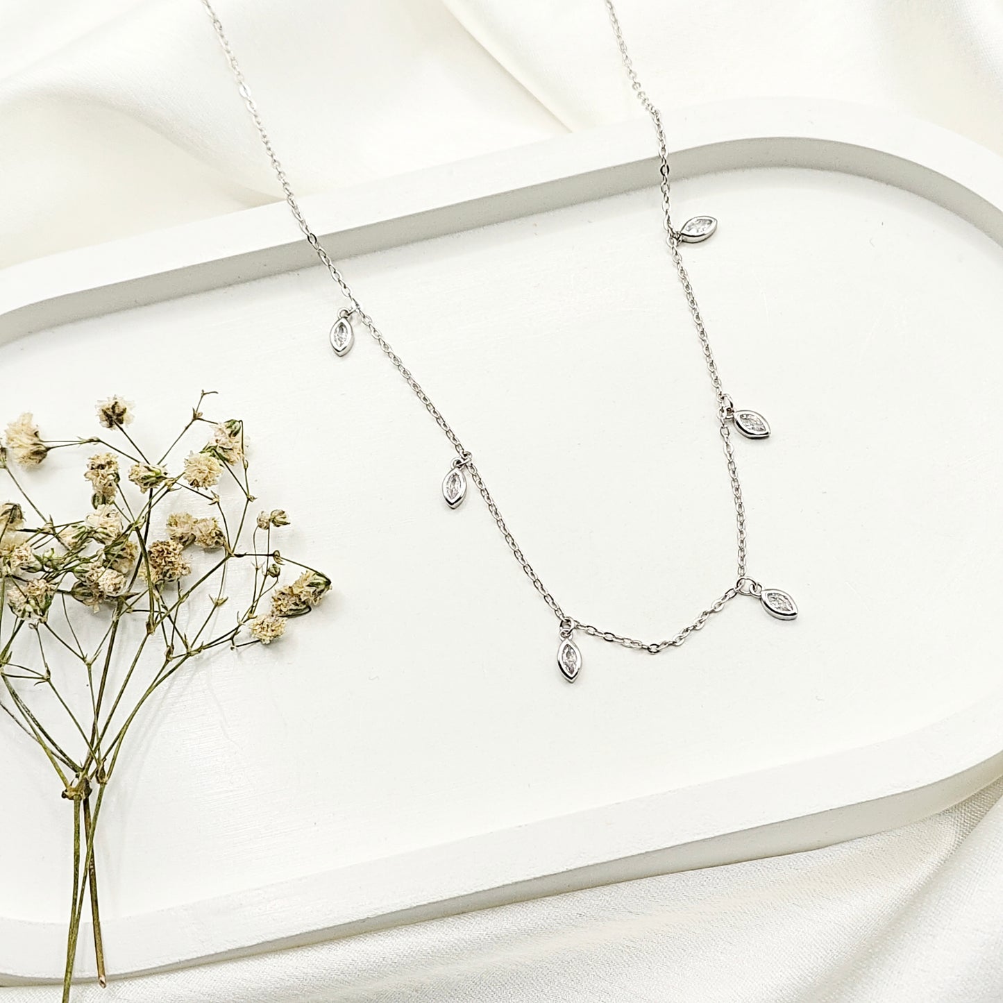 Marquise Charm Necklace 925 Silver