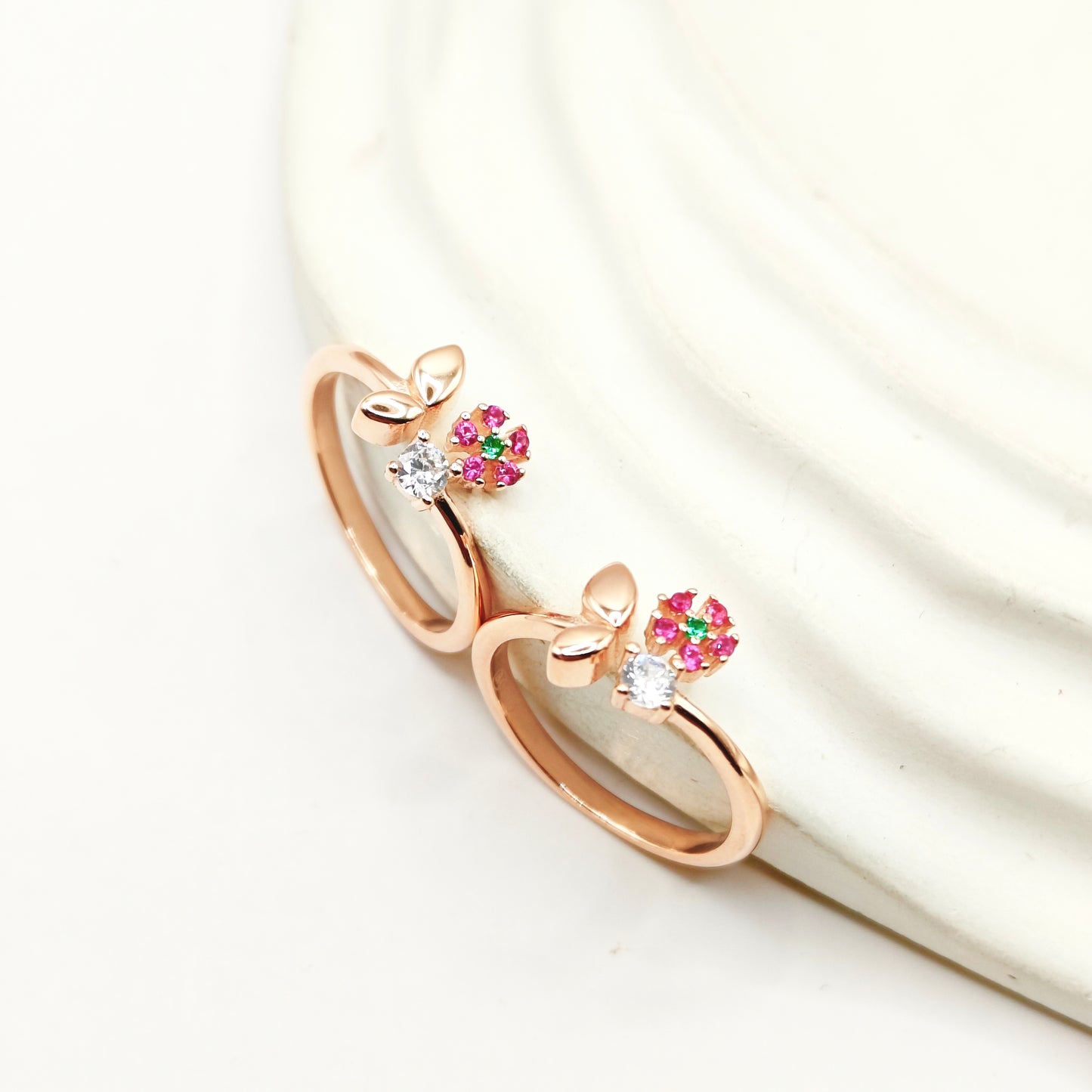 Flora Rosegold Plated Toering 925 Silver