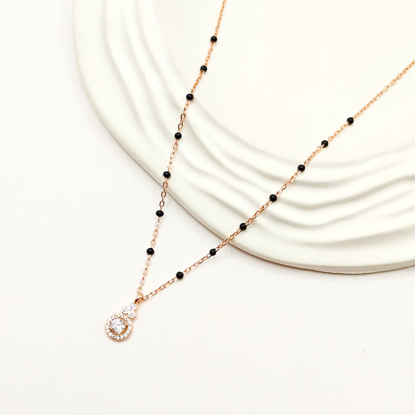Gia Mangalsutra Rosegold Plated Jewellery Set 925 Silver