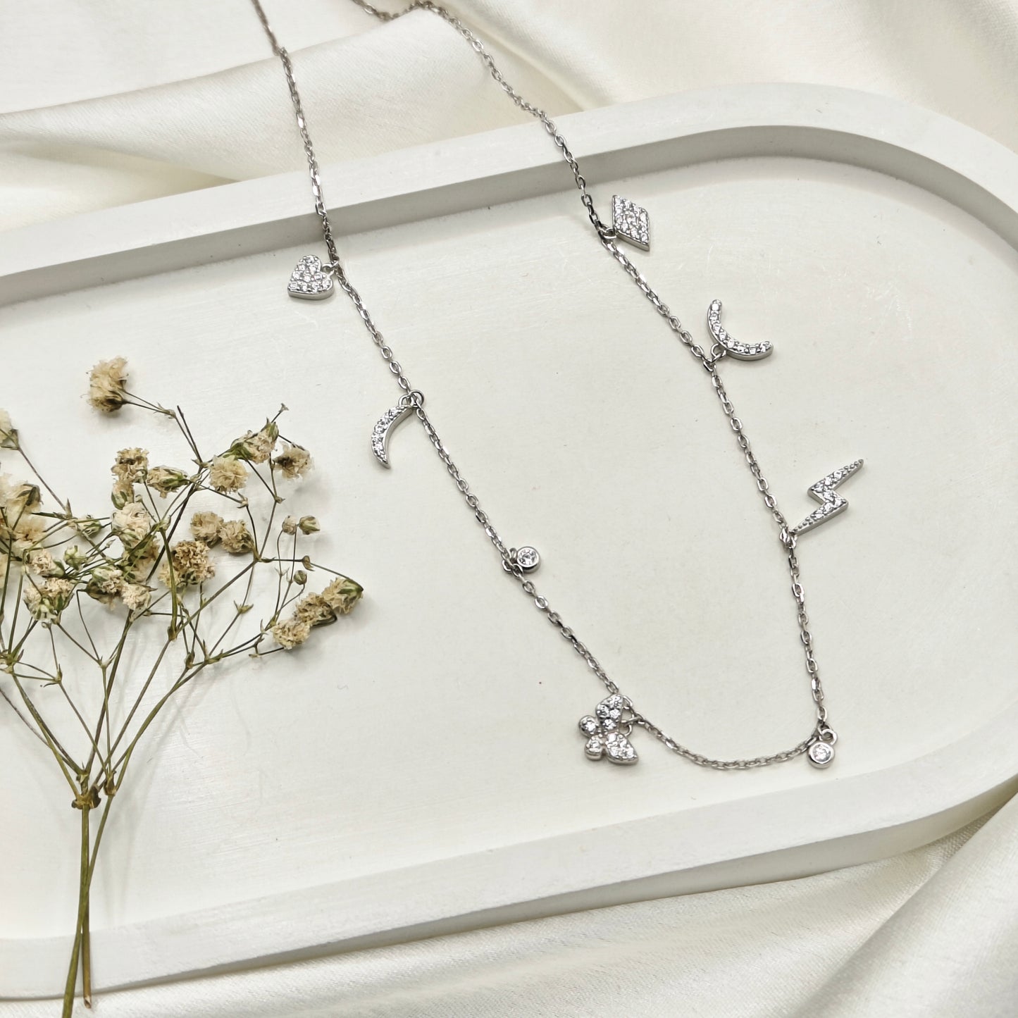 Ivy Charm Necklace 925 Silver
