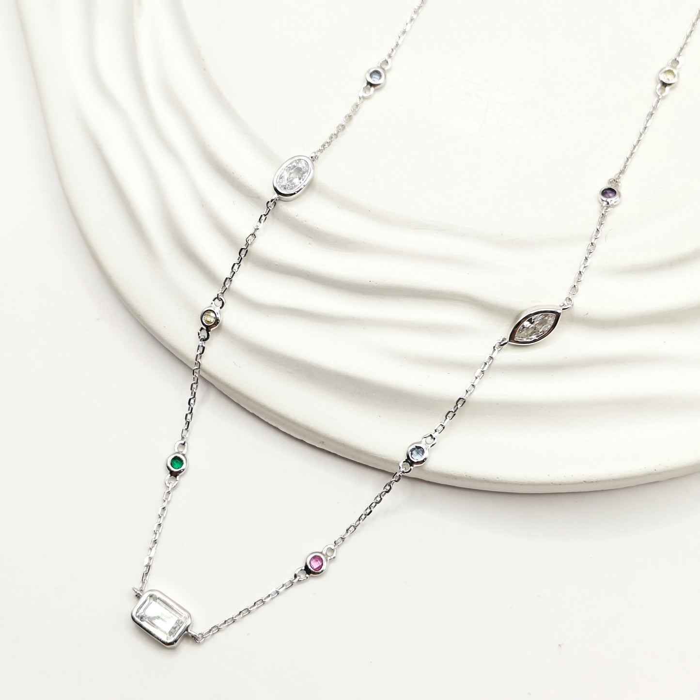 Bezel Jewellery Set 925 Silver