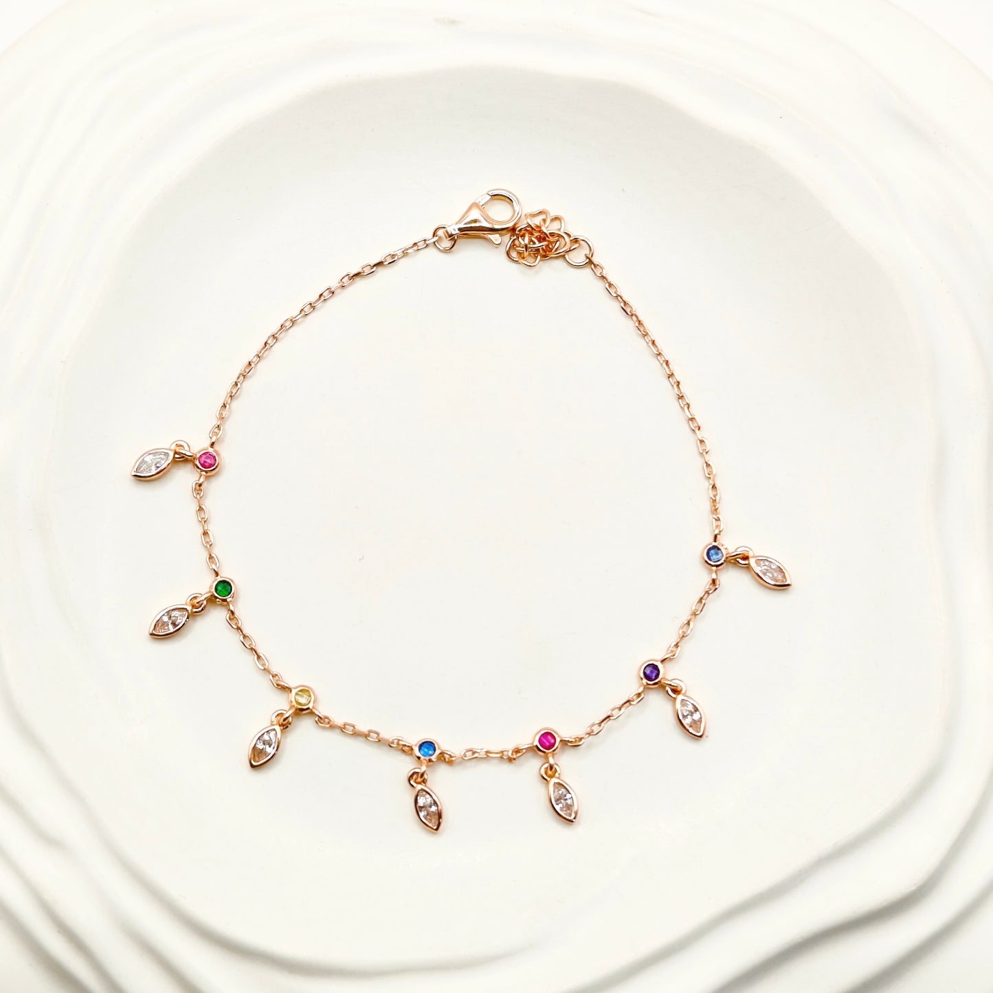 Lysa Charm Bracelet Rosegold Plated 925 Silver