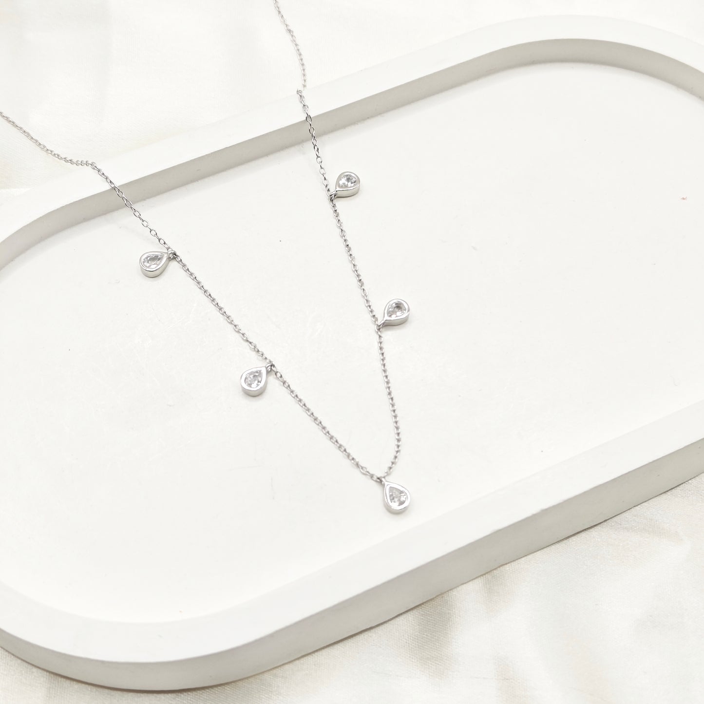 Drop Charm Adjustable Necklace 925 Silver