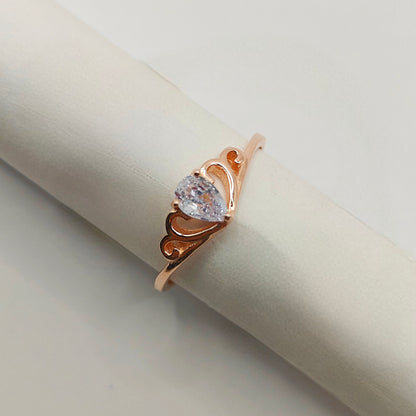 Princess Crown Rosegold Plated Ring 925 Silver