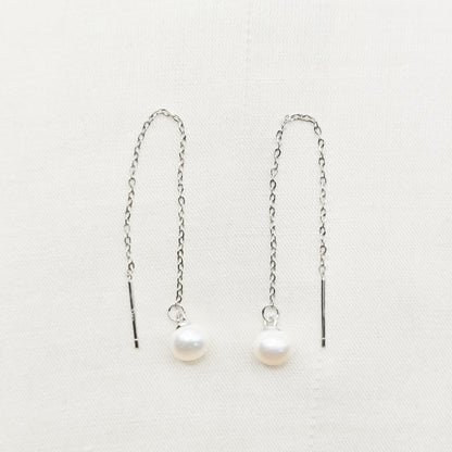 Pearl Sui Dhaga Earrings 925 Silver