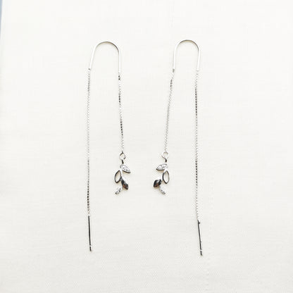 Leaf Sui Dhaga Earrings 925 Silver