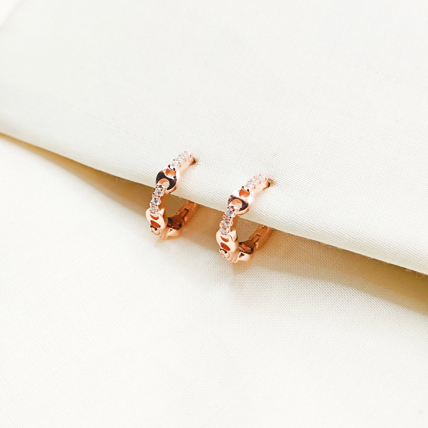Noelle Hoop Earrings Rosegold Plated 925 Silver