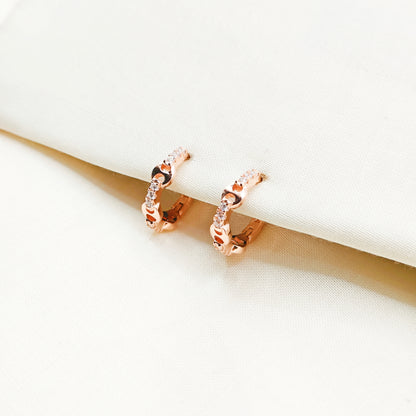Noelle Hoop Earrings Rosegold Plated 925 Silver
