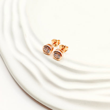 Drop Charm Rosegold Plated Jewellery Set 925 Silver