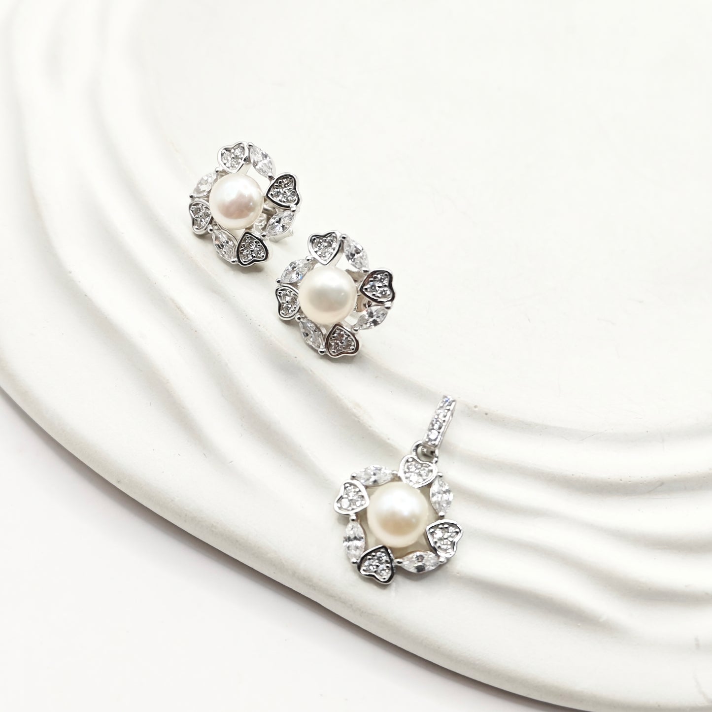 Pearl Jewellery Set 925 Silver