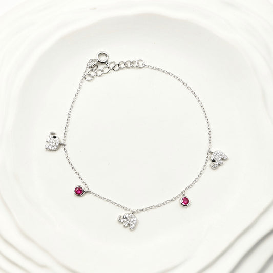 Elephant Charm Bracelet 925 Silver