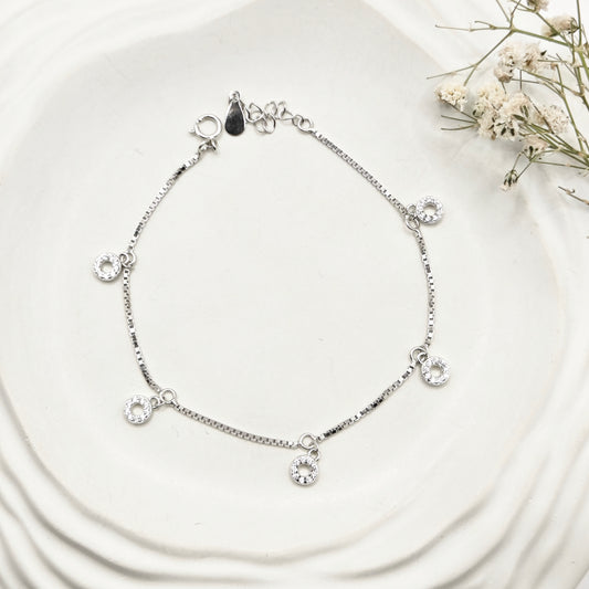 Disc Charm Bracelet 925 Silver