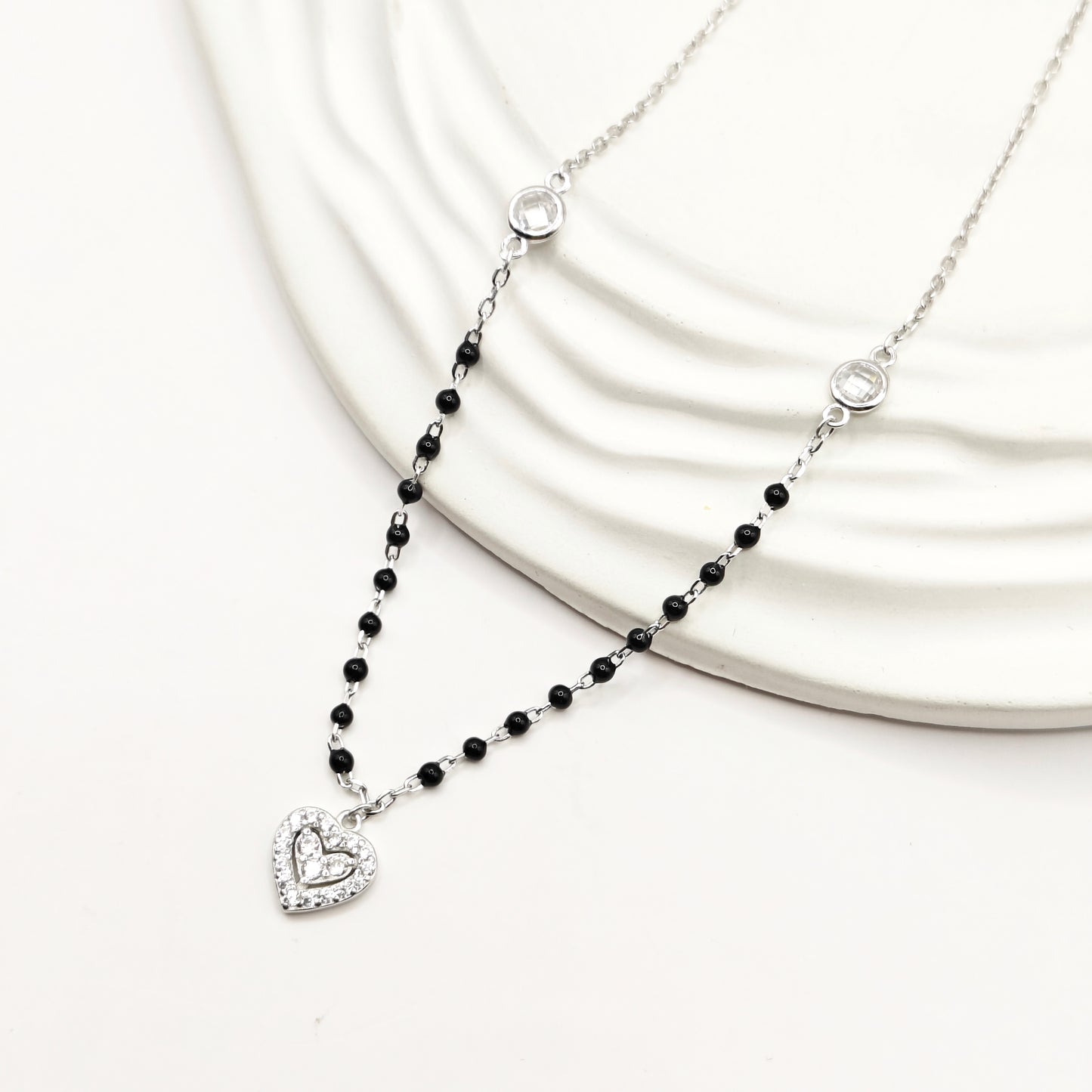 Heart Mangalsutra Jewellery Set 925 Silver