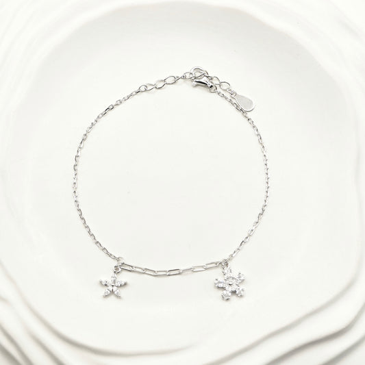 Flower Charm Bracelet 925 Silver