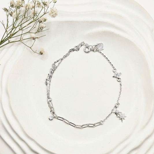 Moon And Star Bracelet 925 Silver