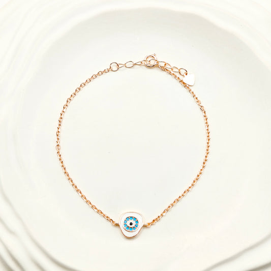 Evil Eye Bracelet Rosegold Plated 925 Silver