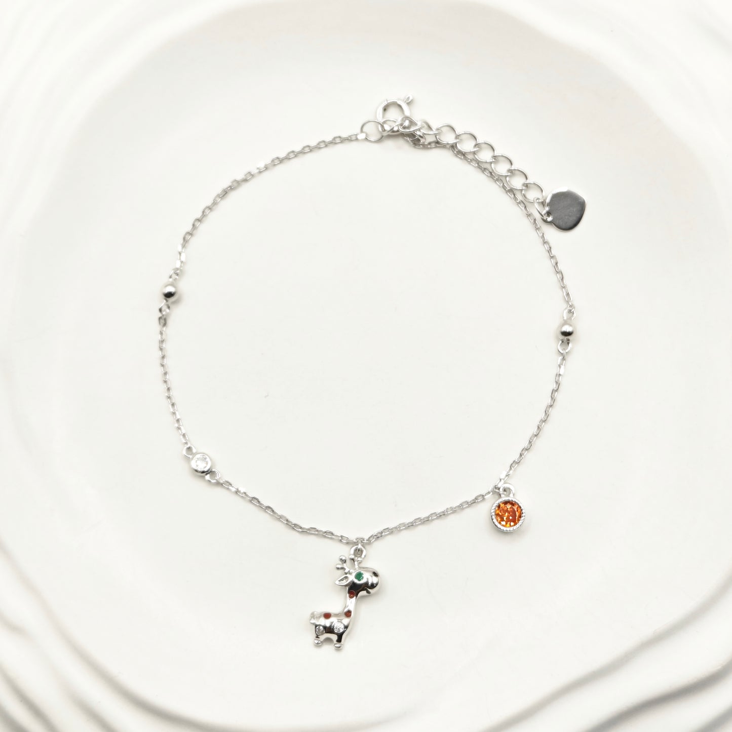 Giraffe Charm Bracelet 925 Silver