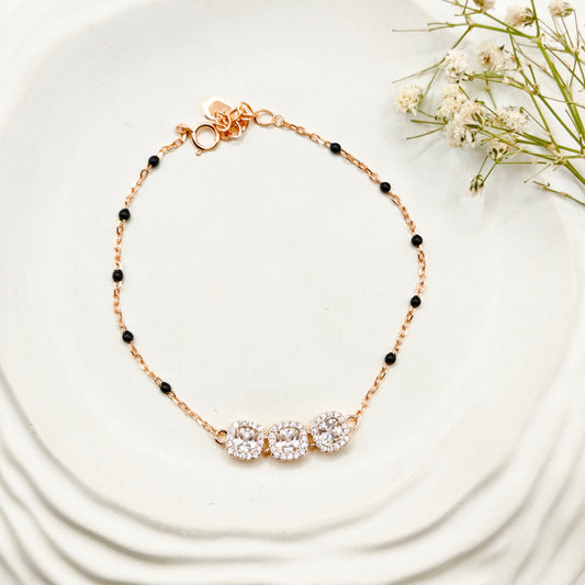 Hazel Mangalsutra Rosegold Plated Bracelet 925 Silver