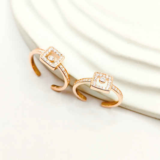 Dia Rosegold Plated Toering 925 Silver