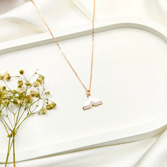Mermaid Tail Necklace Rosegold Plated 925 Silver