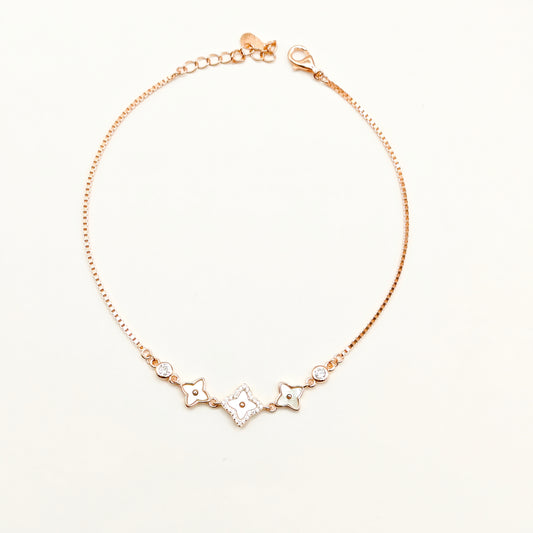 Starstruck Rosegold Plated Anklet 925 Silver