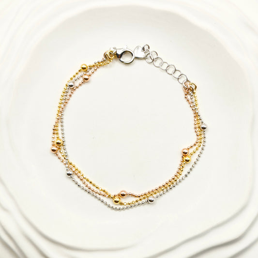 Link Three-Tone Bracelet 925 Silver