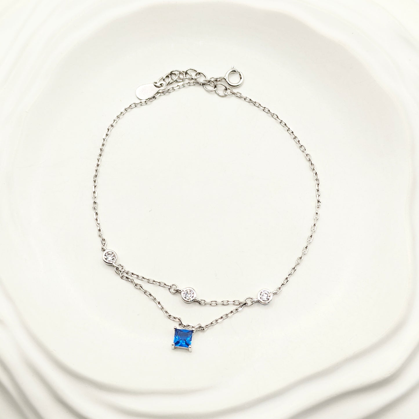 Blue Charm Bracelet 925 Silver