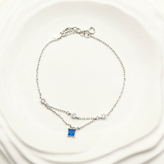Blue Charm Bracelet 925 Silver
