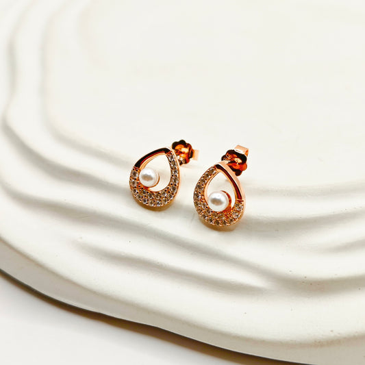 Drop Rosegold Plated Earrings 925 Silver