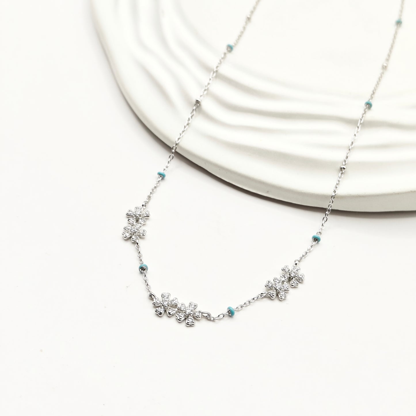Flower Jewellery Set 925 Silver