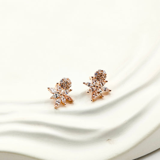 Flora Rosegold Plated Earrings 925 Silver