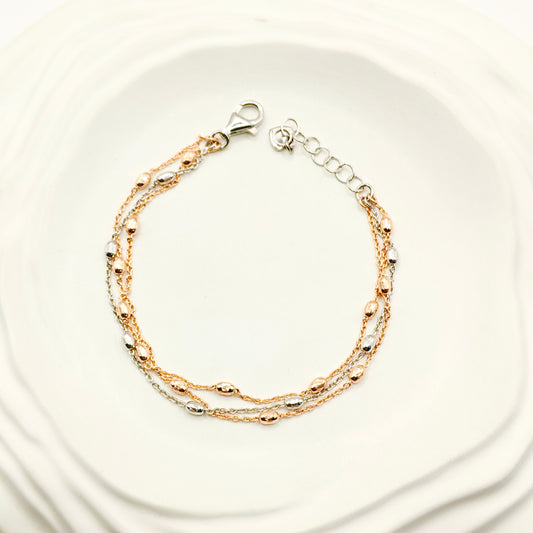 Bella Two-Tone Layered Bracelet 925 Silver
