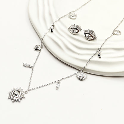 Evil Eye Charm Jewellery Set 925 Silver