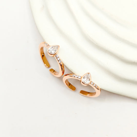 Drop Bezel Rosegold Plated Toering 925 Silver