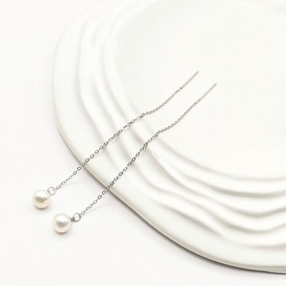 Pearl Sui Dhaga Earrings 925 Silver