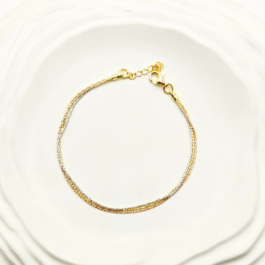 Nia Three-Tone Bracelet 925 Silver
